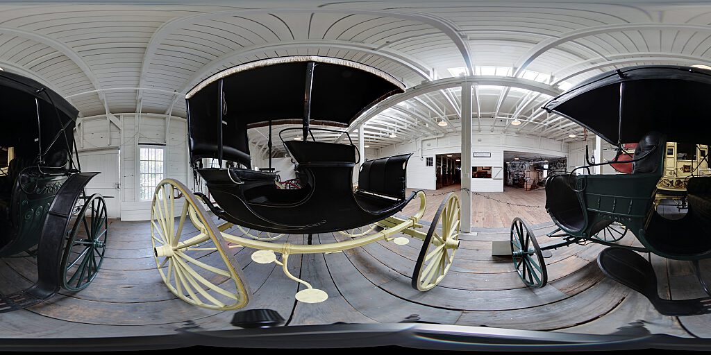 Panoramic view of carriages.