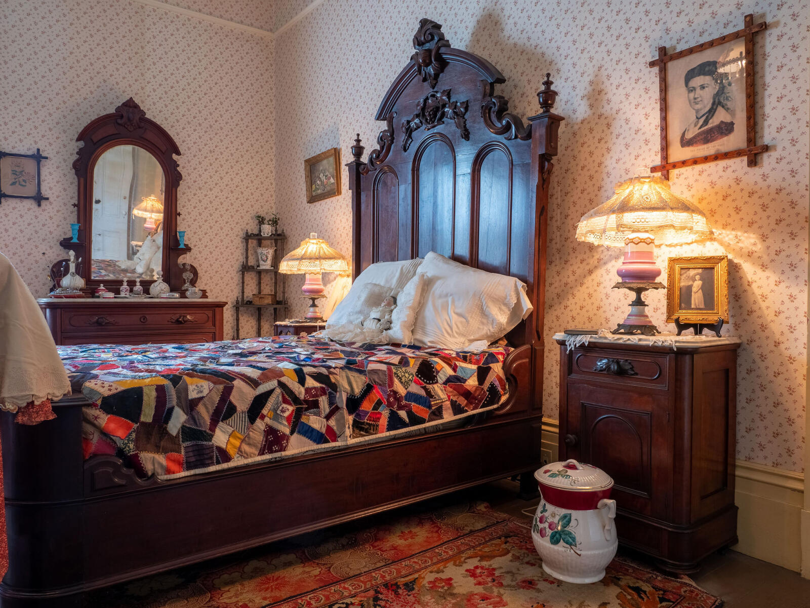 Wooden bed in Girl's room